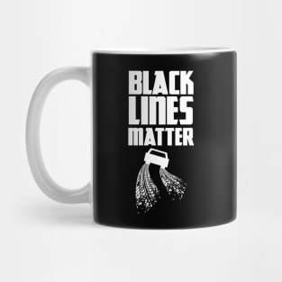 Black Lines Matter Car Burnout Skid Mug